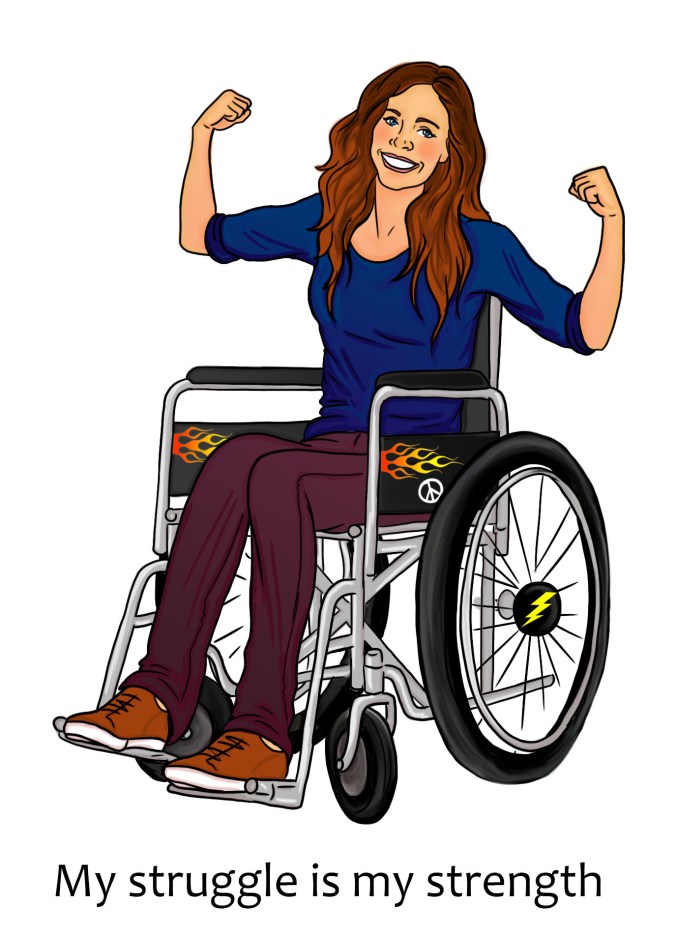 Beautiful woman in wheelchair on white background